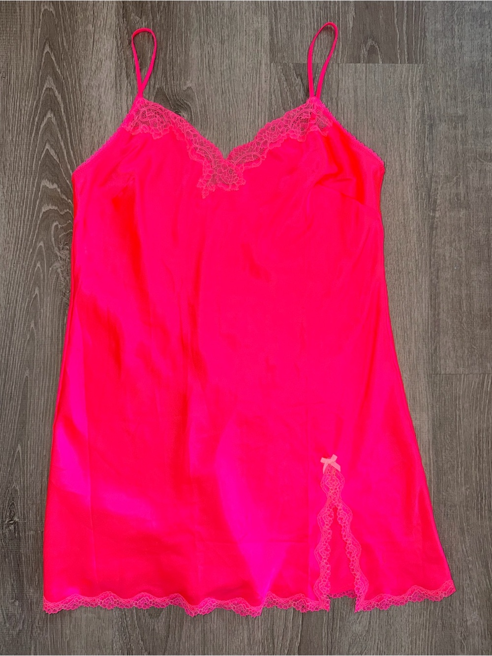 Victoria's Secret Neon Pink Lace-Trim Slip